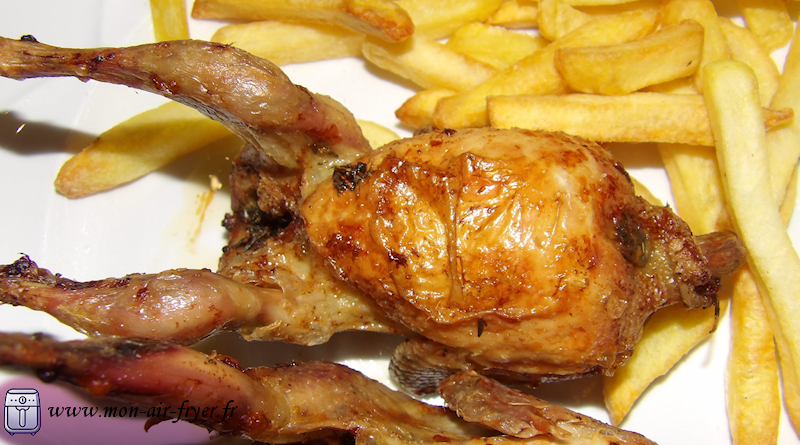Cailles rôties au thym à l&rsquo;airfryer