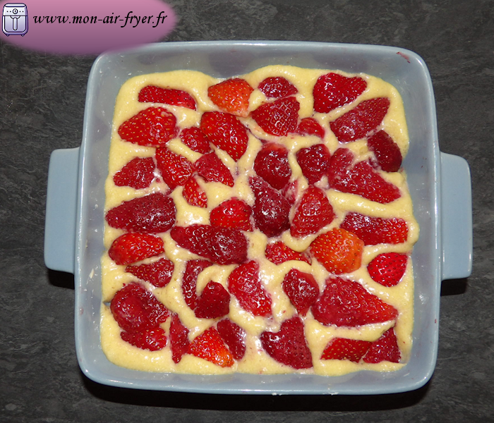 Gâteau aux fraises et amandes