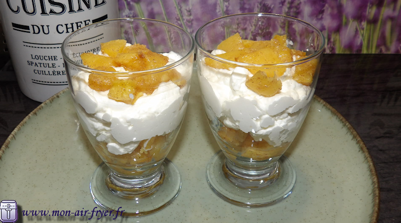 Verrines d&rsquo;ananas caramélisés à l&rsquo;airfryer